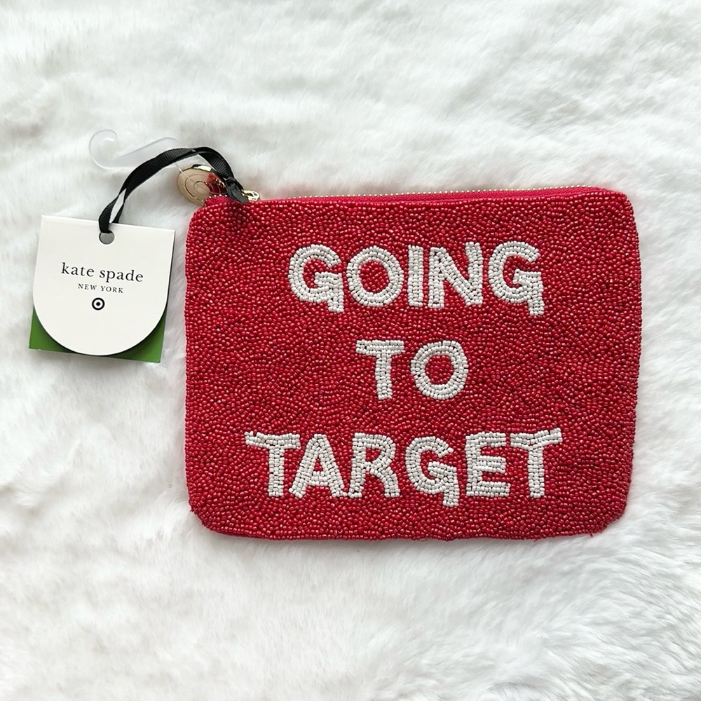 NWT Target x Kate Spade Going to Target Beaded Clutch Pouch with Card Slots
